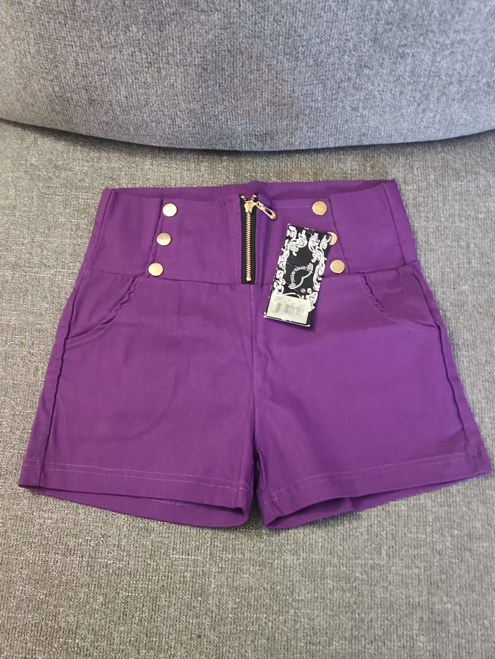 Womens Stretchy Purple Shorts